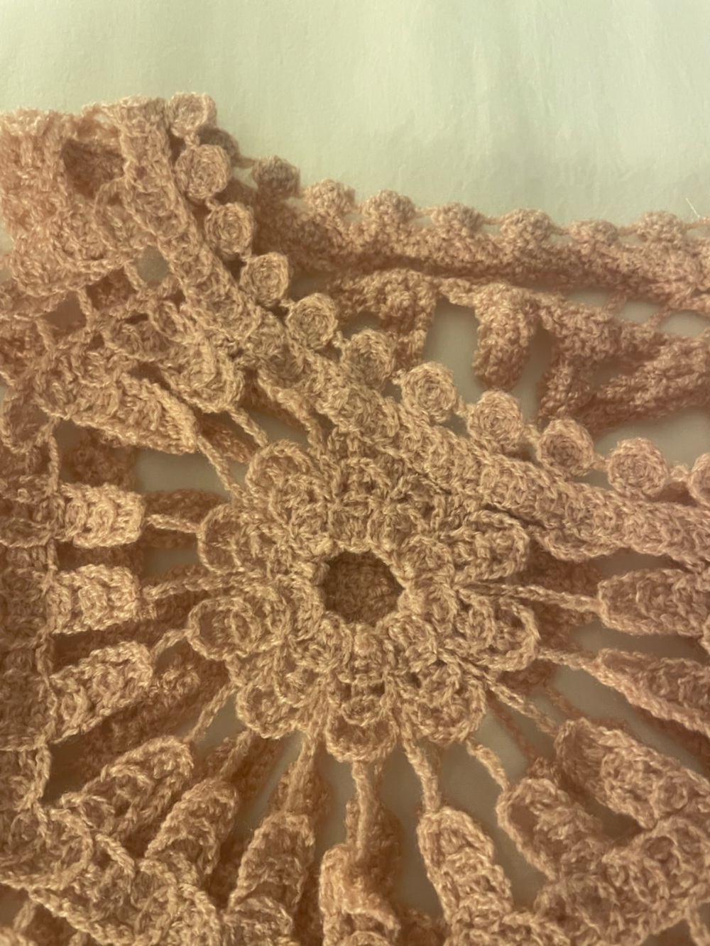 POL Bohemian Crochet Openwork Bracelet Bell‎ Sleeve Short Top Rose Pink One Size - Picture 6 of 11